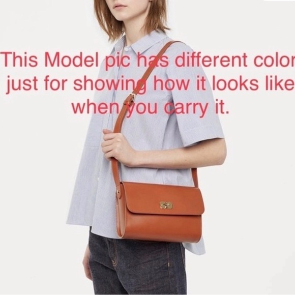 VGUC A.P.C. Greenwich Leather Crossbody Shoulder Bag in Pale Pink - Picture 16 of 16